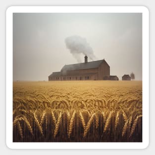 Spooky Field of Wheat at an Autumn Farm Sticker